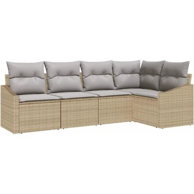 vidaXL Gartenlounge-Set - 5 Teile, Beige, Modernes Design vidaXL Gartenlounge-Set - 5 Teile, Beige, Modernes Design