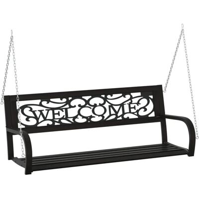 furnicato Hollywoodschaukel 125 cm Stahl und Kunststoff Schwarz furnicato Hollywoodschaukel 125 cm Stahl und Kunststoff Schwarz