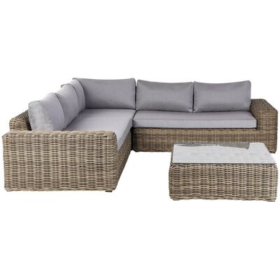 Beliani Lounge Set PALERMO Braun Grau Beliani Lounge Set PALERMO Braun Grau