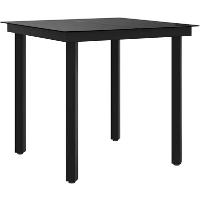 Furnicato Garten-esstisch Schwarz 80x80x74 Cm Stahl Und Glas Furnicato Garten-esstisch Schwarz 80x80x74 Cm Stahl Und Glas
