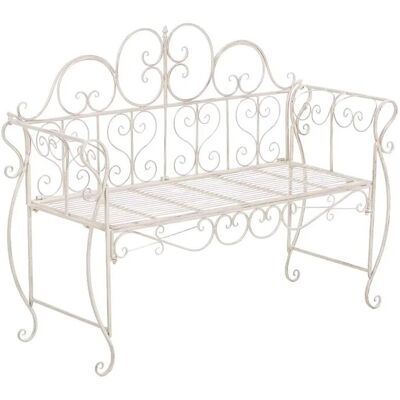 DELUKE Gartenbank LENAR Metall Beige 128x46x94cm Metallbank Garten 2 Seitzer Bank Terrasse Vintage Antik Gartenbank DELUKE Gartenbank LENAR Metall Beige 128x46x94cm Metallbank Garten 2 Seitzer Bank Terrasse Vintage Antik Gartenbank