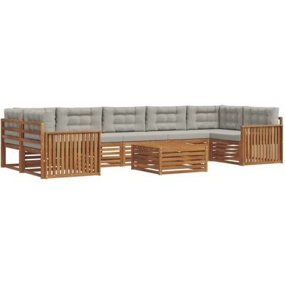 vidaXL Outdoor-Sofagarnitur mit Kissen 24-Tlg Natur und Hellgrau 3373176 vidaXL Outdoor-Sofagarnitur mit Kissen 24-Tlg Natur und Hellgrau 3373176