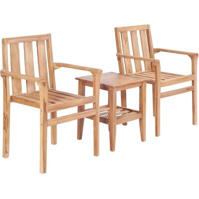 vidaXL 3-Tlg Bistro-Set Teak Massivholz 44736 vidaXL 3-Tlg Bistro-Set Teak Massivholz 44736