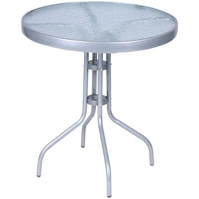 Mojawo BistRotisch Glas und Metall Rund60cm H70cmSilberfarben Balkontisch Gartentisch Glastisch Mojawo BistRotisch Glas und Metall Rund60cm H70cmSilberfarben Balkontisch Gartentisch Glastisch