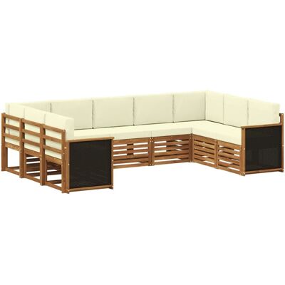 vidaXL Ecksofa Set mit Kissen 7 Stk Natur und Creme 3384821 vidaXL Ecksofa Set mit Kissen 7 Stk Natur und Creme 3384821