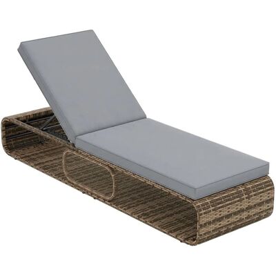 Costway Sonnenliege Gartenliege mit Verstellbarer Rückenlehne Grau Costway Sonnenliege Gartenliege mit Verstellbarer Rückenlehne Grau