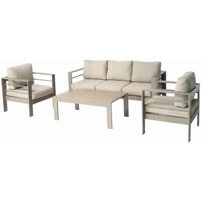 MeXo Gartenmöbel Set aus Aluminium Loungeset für 5 Personen Champagnerfarbe MeXo Gartenmöbel Set aus Aluminium Loungeset für 5 Personen Champagnerfarbe