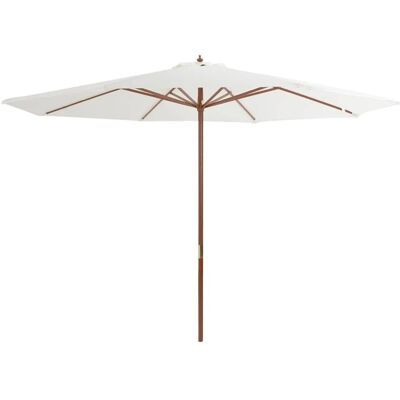 vidaXL Sonnenschirm mit Holzstange 350 cm Sand Weiß - Garten Sonnenschirm vidaXL Sonnenschirm mit Holzstange 350 cm Sand Weiß - Garten Sonnenschirm
