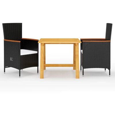 vidaXL 3-tlg Garten-Essgruppe Schwarz Modell 18 vidaXL 3-tlg Garten-Essgruppe Schwarz Modell 18