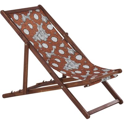 Beliani Gartenliege Rot Dunkler Holzfarbton Dunkler Holzfarbton Weiss 97x54x70 Beliani Gartenliege Rot Dunkler Holzfarbton Dunkler Holzfarbton Weiss 97x54x70