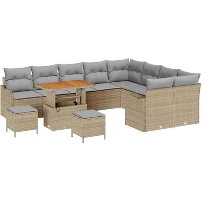 vidaXL Garten-Sofa-Set 12-Tlg Beige Poly Rattan 3362307 vidaXL Garten-Sofa-Set 12-Tlg Beige Poly Rattan 3362307