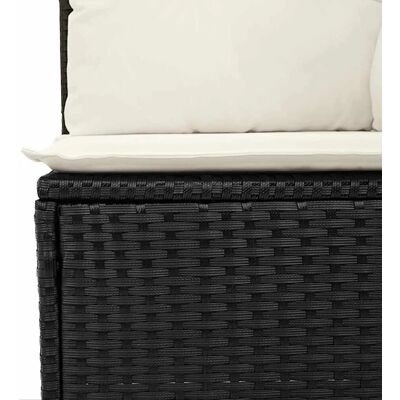 vidaXL Garten-Sofa-Set mit Kissen 6-Tlg Schwarz Poly Rattan 3348068 vidaXL Garten-Sofa-Set mit Kissen 6-Tlg Schwarz Poly Rattan 3348068