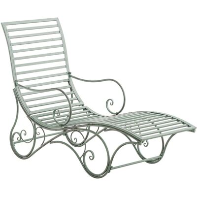 DELUKE Gartenliege SENTA Antik 58x140x101cm Metall Antik-Grün Sonnenliege Strandliege DELUKE Gartenliege SENTA Antik 58x140x101cm Metall Antik-Grün Sonnenliege Strandliege