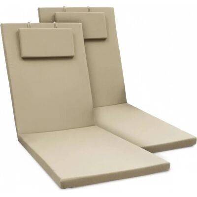 Beautissu 2er Set Gartenliege Auflage Sonnenliege Loft RL 200x60x5cm Natur Beautissu 2er Set Gartenliege Auflage Sonnenliege Loft RL 200x60x5cm Natur