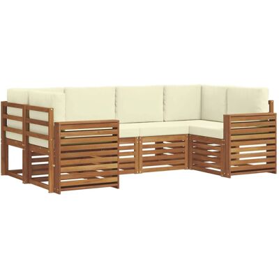 vidaXL Sofagarnituren 6 Tlg Natur und Creme Massivholz Akazie 3375375 vidaXL Sofagarnituren 6 Tlg Natur und Creme Massivholz Akazie 3375375