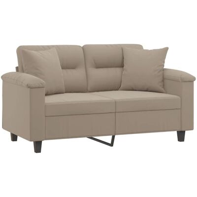 vidaxl Grau Taupe Mikrofaser 2-Sitzer - Sofa vidaxl Grau Taupe Mikrofaser 2-Sitzer - Sofa