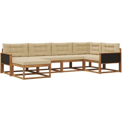 vidaXL Outdoor-Sofagarnitur mit Kissen 6 Stk Natur und Beige 3382696 vidaXL Outdoor-Sofagarnitur mit Kissen 6 Stk Natur und Beige 3382696