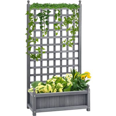 Outsunny Garten-Bett Pflanzkasten Tannenholz Hellgrau 64L x 28B x 120H cm Outsunny Garten-Bett Pflanzkasten Tannenholz Hellgrau 64L x 28B x 120H cm