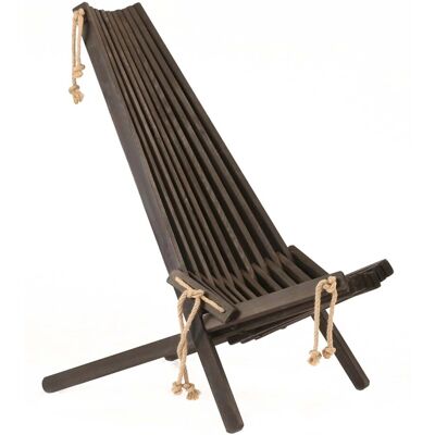 Jardinion Gartenstuhl mit Verstellbarer Liege Holz Schwarz Gartenliege Jardinion Gartenstuhl mit Verstellbarer Liege Holz Schwarz Gartenliege