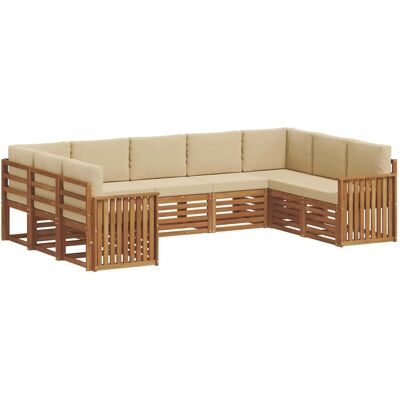 vidaXL Sofagarnituren 9 Tlg Natur und Beige Massivholz Akazie 3375478 vidaXL Sofagarnituren 9 Tlg Natur und Beige Massivholz Akazie 3375478