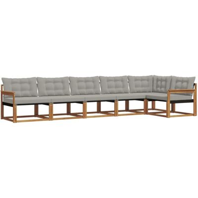 vidaXL Outdoor-Sofagarnitur mit Kissen 6-Tlg Natur und Hellgrau 3369498 vidaXL Outdoor-Sofagarnitur mit Kissen 6-Tlg Natur und Hellgrau 3369498