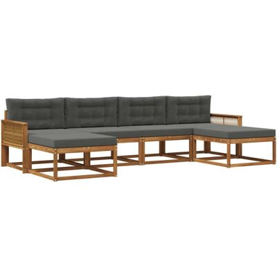 vidaXL Outdoor-Sofagarnitur mit Kissen 6 Stk Natur und Anthrazit 3382790 vidaXL Outdoor-Sofagarnitur mit Kissen 6 Stk Natur und Anthrazit 3382790