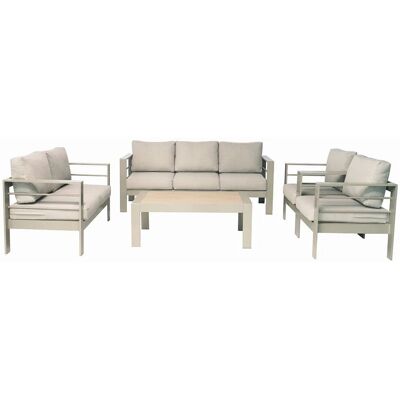 MeXo Gartenmöbel Set aus Aluminium Loungeset für 7 Personen Champagnerfarbe MeXo Gartenmöbel Set aus Aluminium Loungeset für 7 Personen Champagnerfarbe
