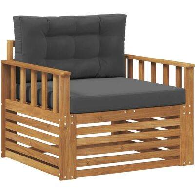 vidaXL Outdoor-Sofagarnitur Massives Akazienholz und Polyester Natur 3436387 vidaXL Outdoor-Sofagarnitur Massives Akazienholz und Polyester Natur 3436387
