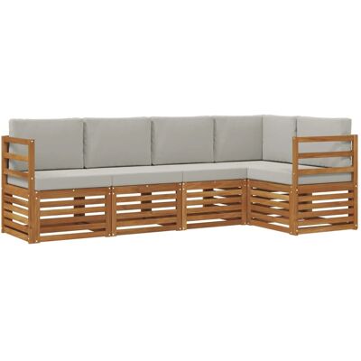 vidaXL Sofagarnituren 5 Tlg Natur und Hellgrau Massivholz Akazie 3374791 vidaXL Sofagarnituren 5 Tlg Natur und Hellgrau Massivholz Akazie 3374791