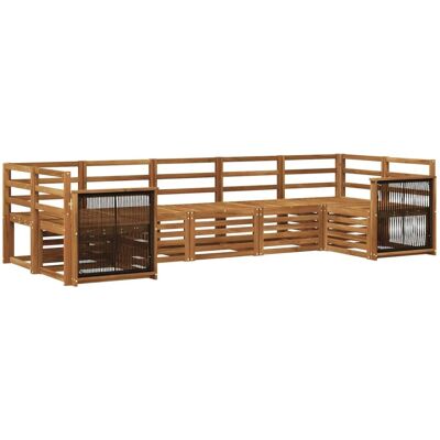 vidaXL Ecksofa Set 6 Stk Natur Massivholz Akazie 3384800 vidaXL Ecksofa Set 6 Stk Natur Massivholz Akazie 3384800
