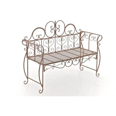 DELUKE Gartenbank LENAR Metall Braun 128x46x94cm Metallbank Garten 2 Seitzer Bank Terrasse Vintage Antik Gartenbank DELUKE Gartenbank LENAR Metall Braun 128x46x94cm Metallbank Garten 2 Seitzer Bank Terrasse Vintage Antik Gartenbank