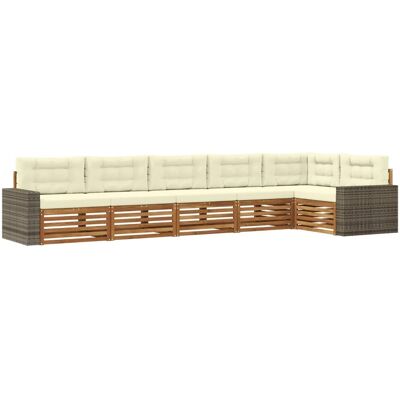 vidaXL Outdoor-Sofagarnitur 6 Stk Natur und Creme 402 x 172,5 x 73 cm 3383428 vidaXL Outdoor-Sofagarnitur 6 Stk Natur und Creme 402 x 172,5 x 73 cm 3383428