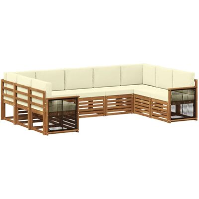 vidaXL Ecksofa Set mit Kissen 7 Stk Natur und Creme 3384831 vidaXL Ecksofa Set mit Kissen 7 Stk Natur und Creme 3384831