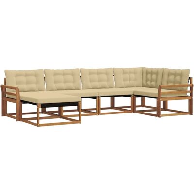 vidaXL Outdoor-Sofagarnitur 18-Tlg Natur und Beige Massivholz Akazie 3369628 vidaXL Outdoor-Sofagarnitur 18-Tlg Natur und Beige Massivholz Akazie 3369628