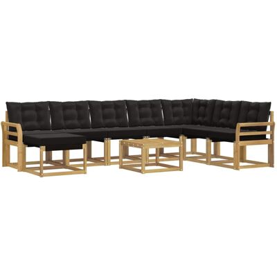 vidaXL Outdoor-Sofagarnitur mit Kissen 9-Tlg Weiß und Schwarz 3389790 vidaXL Outdoor-Sofagarnitur mit Kissen 9-Tlg Weiß und Schwarz 3389790