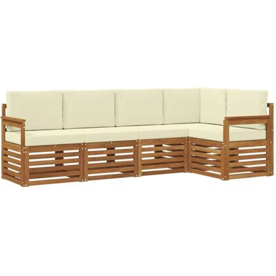 vidaXL Sofagarnituren 5 Tlg Natur und Creme Massivholz Akazie 3374795 vidaXL Sofagarnituren 5 Tlg Natur und Creme Massivholz Akazie 3374795