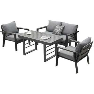 MeXo Aluminium Dining Lounge Outdoor mit Esstisch für 4 Personen Grau MeXo Aluminium Dining Lounge Outdoor mit Esstisch für 4 Personen Grau
