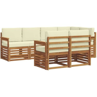vidaXL Sofagarnituren 7 Tlg Natur und Creme Massivholz Akazie 3374955 vidaXL Sofagarnituren 7 Tlg Natur und Creme Massivholz Akazie 3374955