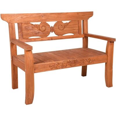 DELUKE Gartenbank MAREN 2-Sitzer 135cm Breit Teak Hellbraun Terrassenbank Wetterfest Sitzbank Outdoor Bank DELUKE Gartenbank MAREN 2-Sitzer 135cm Breit Teak Hellbraun Terrassenbank Wetterfest Sitzbank Outdoor Bank