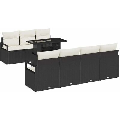 vidaXL Gartensofa-set mit Speicher 8-Tlg Schwarz und Creme Poly-Rattan 3348763 vidaXL Gartensofa-set mit Speicher 8-Tlg Schwarz und Creme Poly-Rattan 3348763