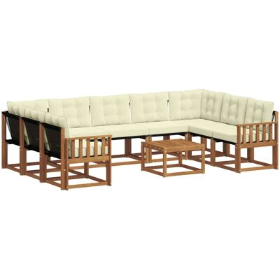 vidaXL Outdoor-Sofagarnitur 30-Tlg Natur und Creme Massivholz Akazie 3369069 vidaXL Outdoor-Sofagarnitur 30-Tlg Natur und Creme Massivholz Akazie 3369069