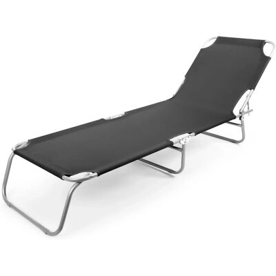 BigDean Sonnenliege Klappbar Schwarz 150 kg Belastbar 4 Fach Verstellbarer Rückenlehne Hochwertige Gartenliege für Balkon Garten & Strand Klappliege BigDean Sonnenliege Klappbar Schwarz 150 kg Belastbar 4 Fach Verstellbarer Rückenlehne Hochwertige Gartenliege für Balkon Garten & Strand Klappliege