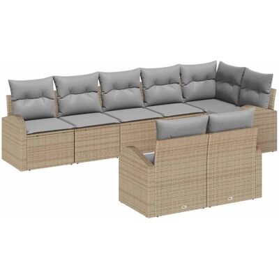 Vidaxl Gartensofa-Set - Modernes Beige-Grau-Außermöbel Vidaxl Gartensofa-Set - Modernes Beige-Grau-Außermöbel
