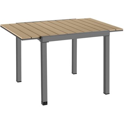 Tectake Aluminium Gartentisch Inca Für 4 6 Personen Ausziehbar Lamellen In Holzoptik 80 120 x 80 x 74 cm Schwarz Braun Tectake Aluminium Gartentisch Inca Für 4 6 Personen Ausziehbar Lamellen In Holzoptik 80 120 x 80 x 74 cm Schwarz Braun