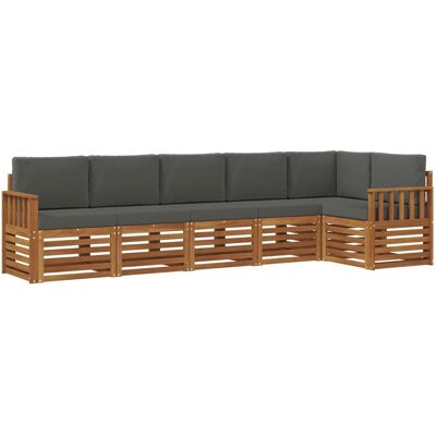 vidaXL Sofagarnituren 6 Tlg Natur und Anthrazit Massivholz Akazie 3374882 vidaXL Sofagarnituren 6 Tlg Natur und Anthrazit Massivholz Akazie 3374882