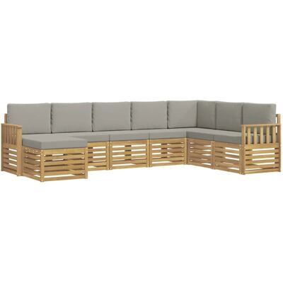 vidaXL Outdoor-Sofagarnitur 6-Tlg Weiß und Hellgrau 3392306 vidaXL Outdoor-Sofagarnitur 6-Tlg Weiß und Hellgrau 3392306