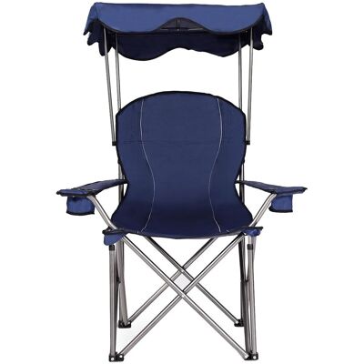 Costway Campingstuhl Faltbar mit Sonnenschutz & Getränkehaltern Blau Costway Campingstuhl Faltbar mit Sonnenschutz & Getränkehaltern Blau