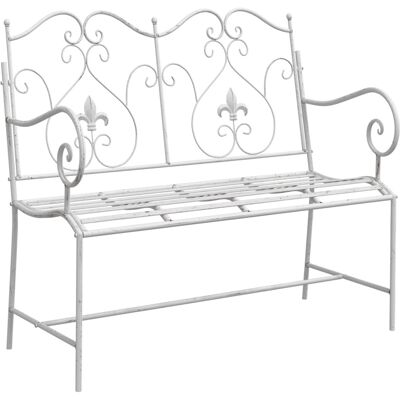 vidaXL Bank Weiß Metall 104 x 54 x 93 cm Langlebig Gartenbank 42008112 vidaXL Bank Weiß Metall 104 x 54 x 93 cm Langlebig Gartenbank 42008112