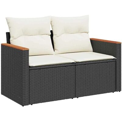 vidaXL Garten-Sofa-Set mit Kissen 9-Tlg Schwarz Poly Rattan 3363060 vidaXL Garten-Sofa-Set mit Kissen 9-Tlg Schwarz Poly Rattan 3363060
