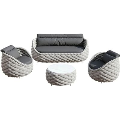 360Home Gartenmöbel Set Polyrattan 4 Teilig Wetterfest Wasserfest Mit 2 Einzelsesseln Dreisitzer Und Tisch TBSFB3 360Home Gartenmöbel Set Polyrattan 4 Teilig Wetterfest Wasserfest Mit 2 Einzelsesseln Dreisitzer Und Tisch TBSFB3
